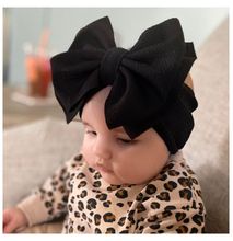 Black Baby Head Wrap Headband Big Bow Infant Bow Newborn Kid Stretch Turban Knot